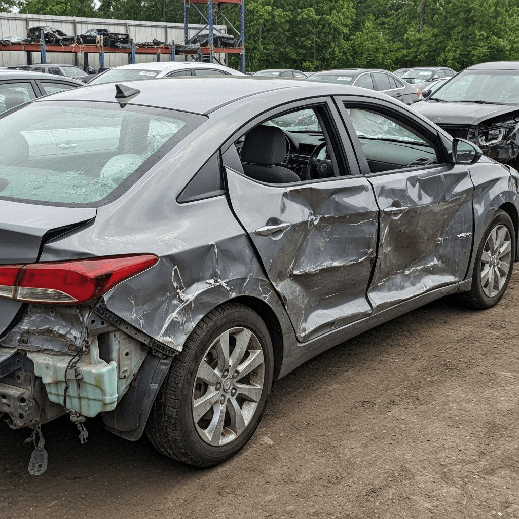 سيارة هيونداي إلنترا مصدومة